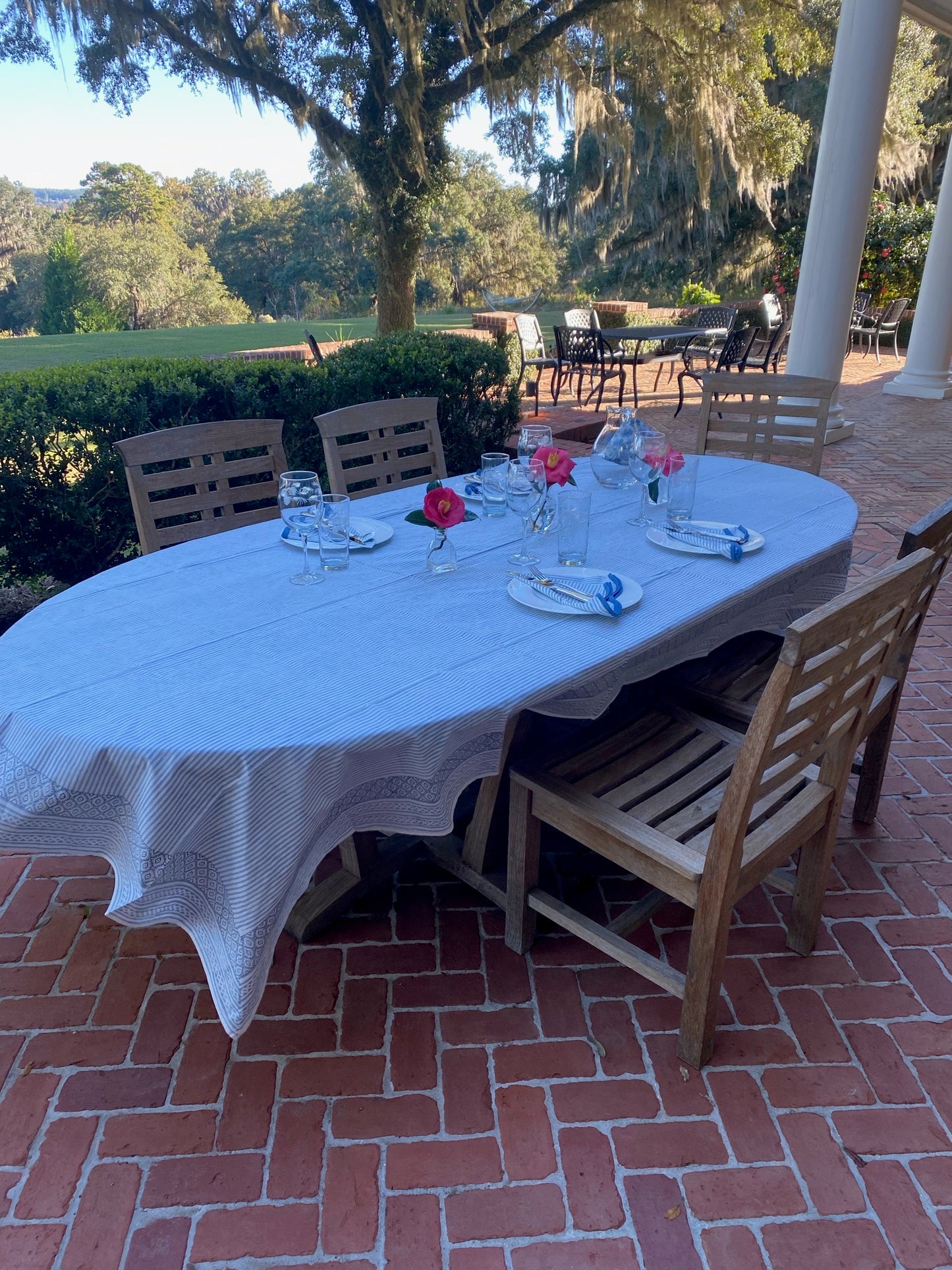 Santorini Striped Tablecloth - 80"x120"