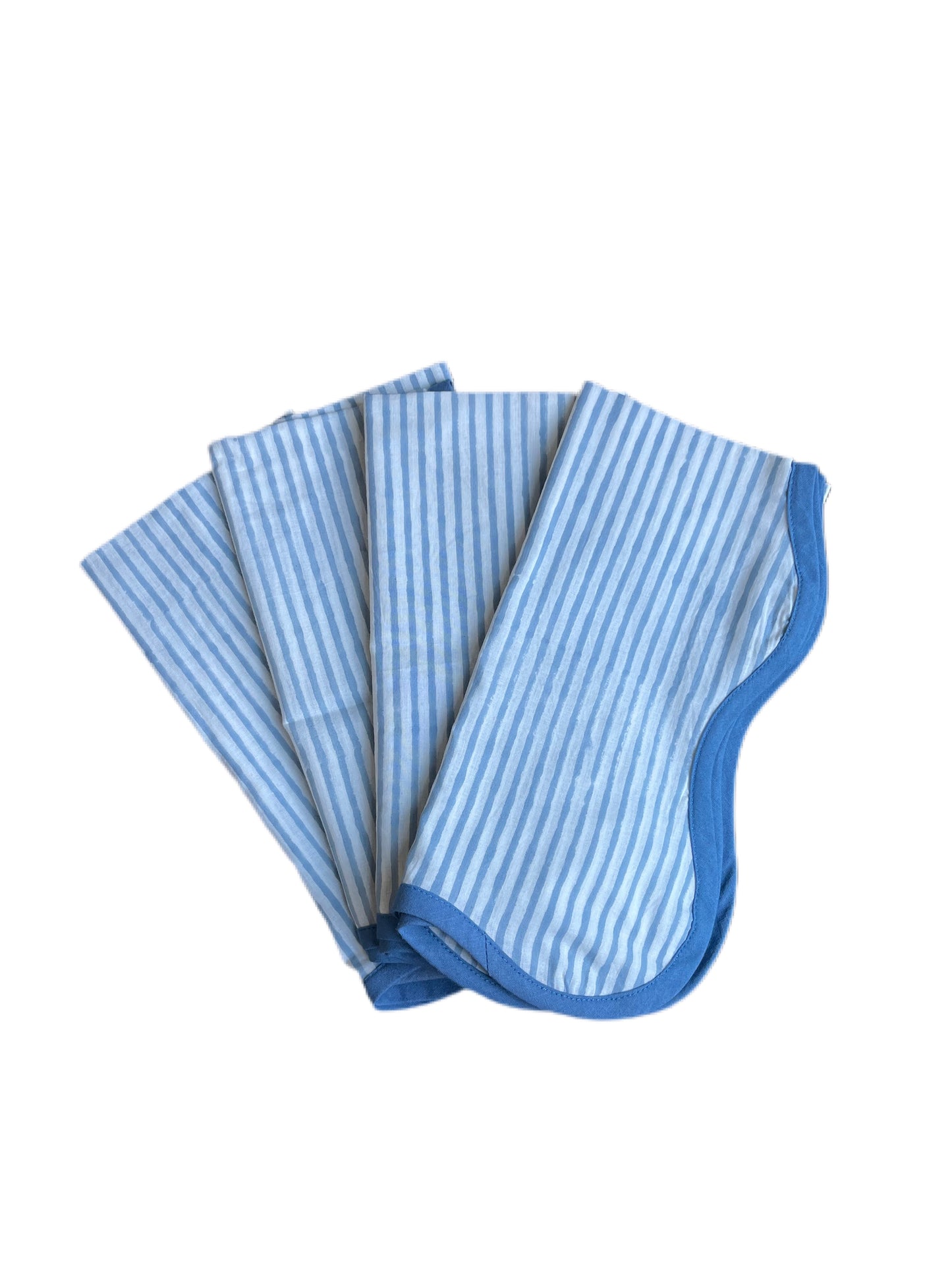 Santorini Striped Scalloped Edge Napkins - set of 4